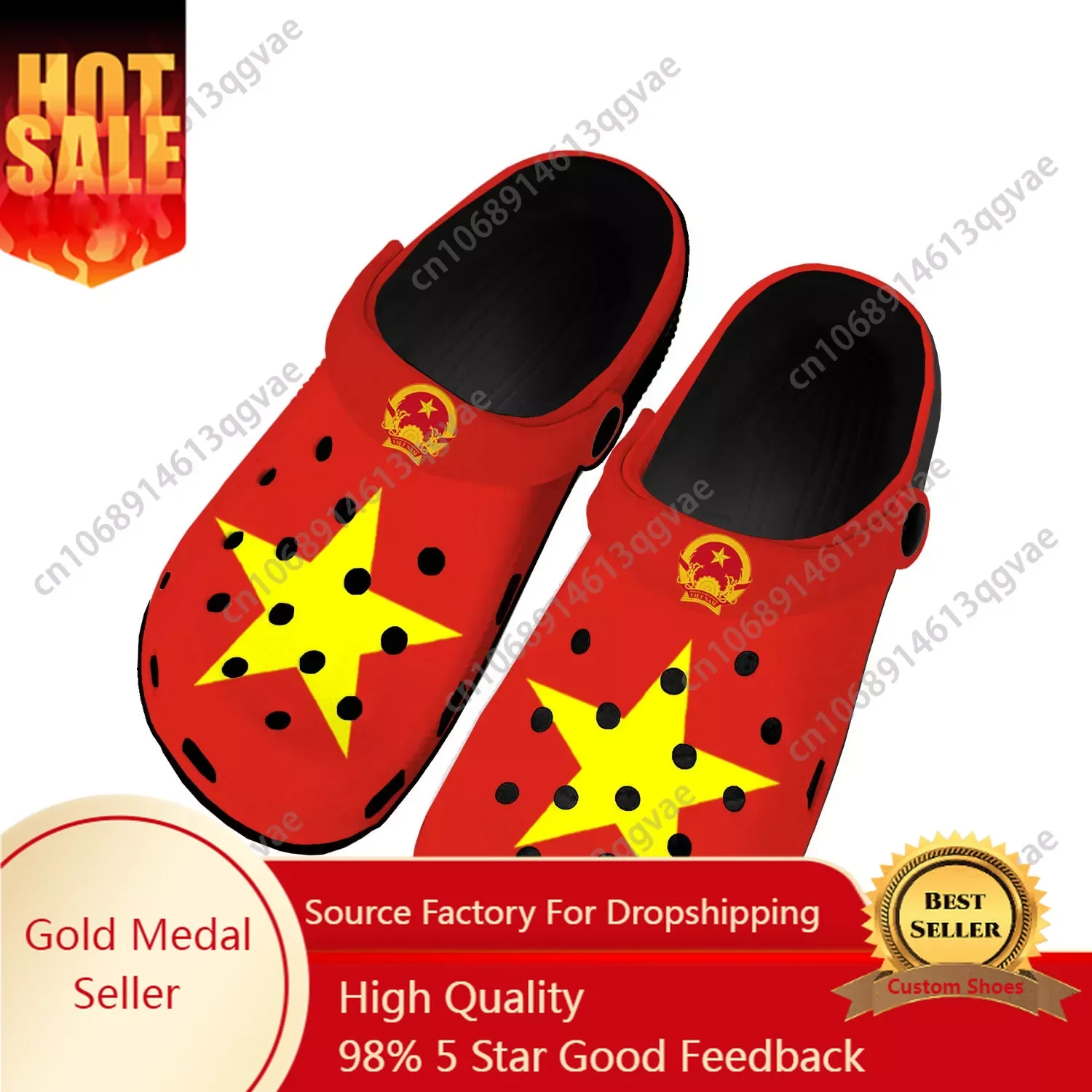 vietnamese Flag Home Clogs Custom Water Shoes Mens Womens Teenager vietnam Shoe Garden Clog Breathable Beach Hole Slippers