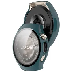 Premium Glass Case Screen Protector Bumper Cover for Watch5 46MM (Green)
