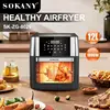 Houselin Air Fryer, Compact 12L, Meat Enthusiasts , Easy Clean Glass Touch Panel & Nonstick Basket,1800W 1