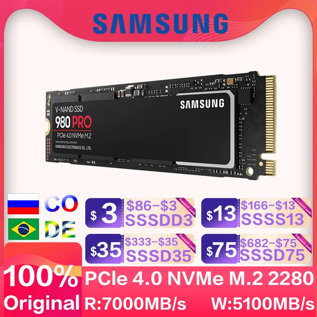 Samsung 980 Pro Ssd 500 Go À 1 To 2 To M.2 2280 Nvme Pcie Gen 4.0