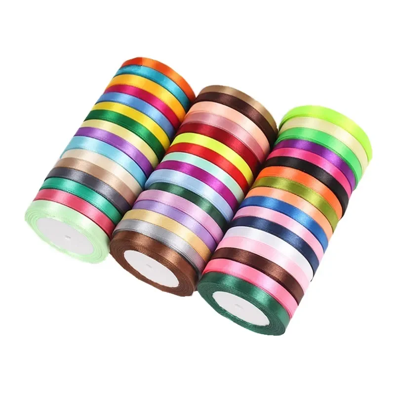 Silk Satin Ribbons for Crafts Bow Handmade DIY Gift Wrap Wedding Party Decorative 25Yards/Roll,satin ribbons,satin ribbon,ribbon decoration,ribbon supplies,wrapping ribbon
