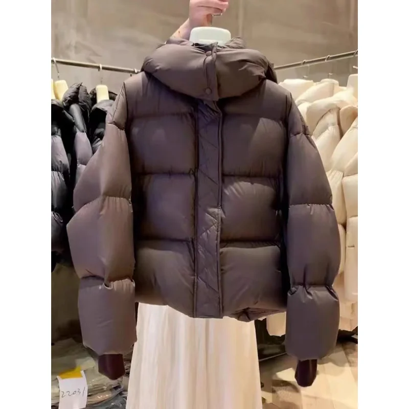 

2023 Winter New Thickened High-End Female 90 White Duck down Soft Puff Cloud Feeling Bread down Jacket
