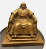Famous historical Mongolian figure Genghis Khan Statue Bronze Carved 15cm 1
