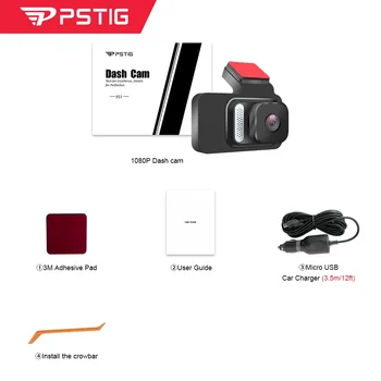 PSTIG WIFI 대시 캠 XS1 전면 및 후면 카메라, 자동차 DVR 주차 감시, 차량 블랙박스, 나이트 비전, 드라이버 녹음기, 1080P