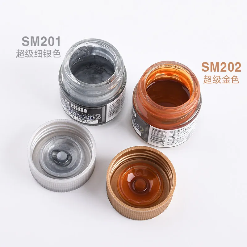 10ML 슈퍼 전기도금 효과 메탈릭 오일 페인트 새로운 시리즈 SM201-SM212 플라스틱 모델 채색용 모델 페인팅 도구