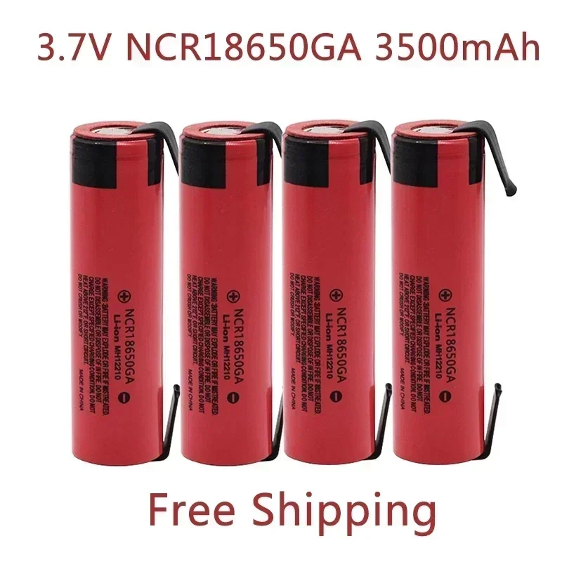 

18650 Battery NCR18650GA 30A discharge 3.7V 3500mAh 18650 rechargeable battery for toy flashlight lithium battery + DIY Nickel