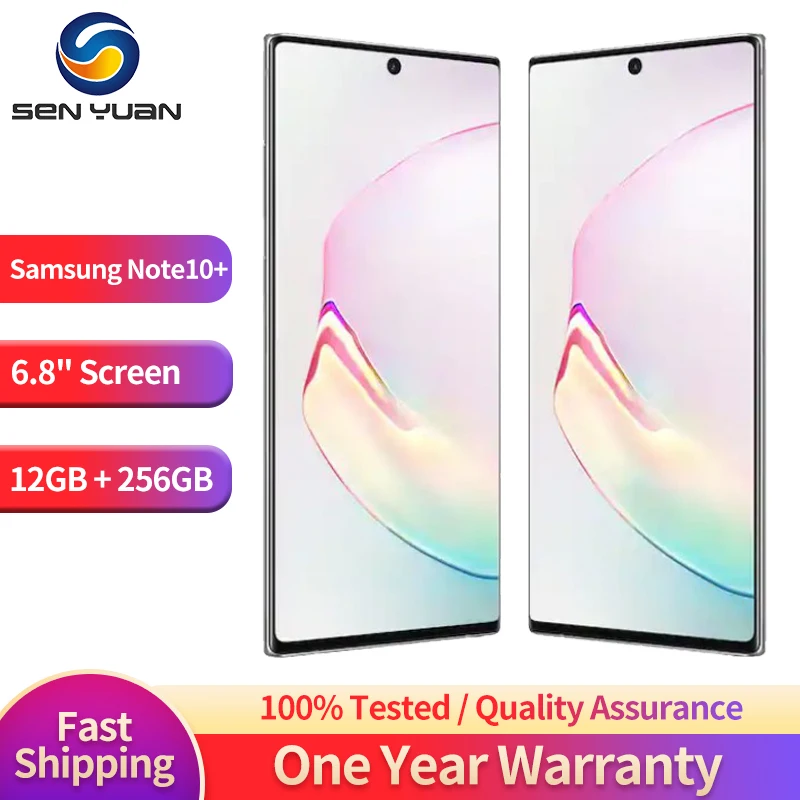 

Unlocked Samsung Galaxy Note 10 Plus N975U1 Note10+ N975F 256GB ROM 12GB RAM Octa Core 6.8" Snapdragon 855 LTE Mobile Phone