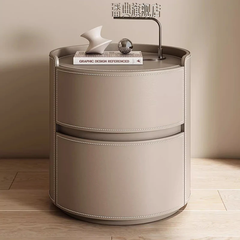 

Luxury Vintage Nightstands Drawers Storage Organizers Round Low Bedside Table Bedroom Small Space Table De Chevet Home Furniture
