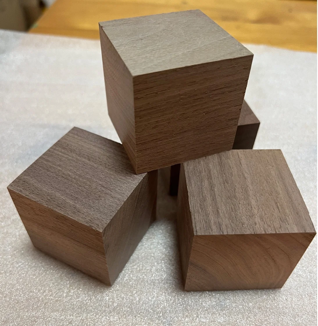 

(Can customized)5pcs 40-50mm American Black Walnut Wood Cube Block DIY handmade craft art carving material