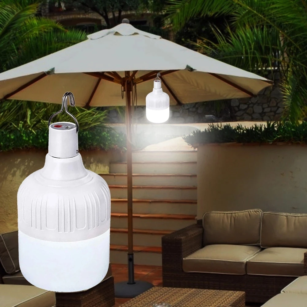 USB Rechargeable Emergency Lights Led Outdoor Bulb Portable Tent Lamp Battery Lantern BBQ Camping Light for Patio Porch Garden