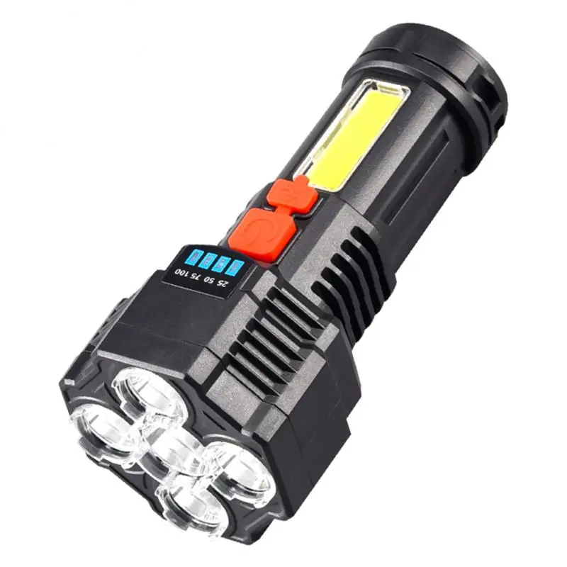 미니 LED 토치 F-t25 고강도 푸시 스위치 내장 대용량 배터리, USB 충전 조명, 줌 가능 토치, ABS 방수