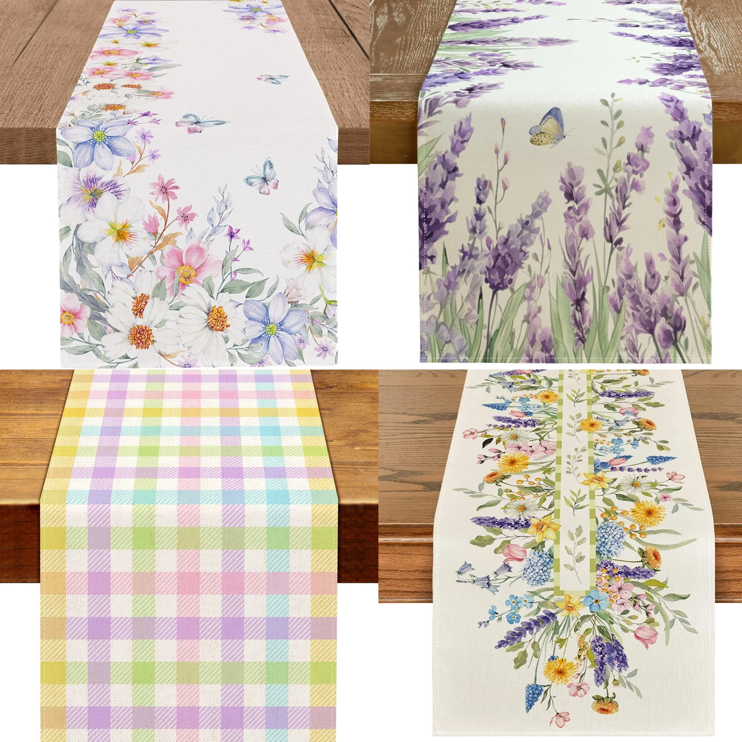 Table runner 1pc 35x185cm Floral Decorative Rustic Farmhouse Table Decoration for Kitchen Dinning Outdoor Dinner Party Decor
