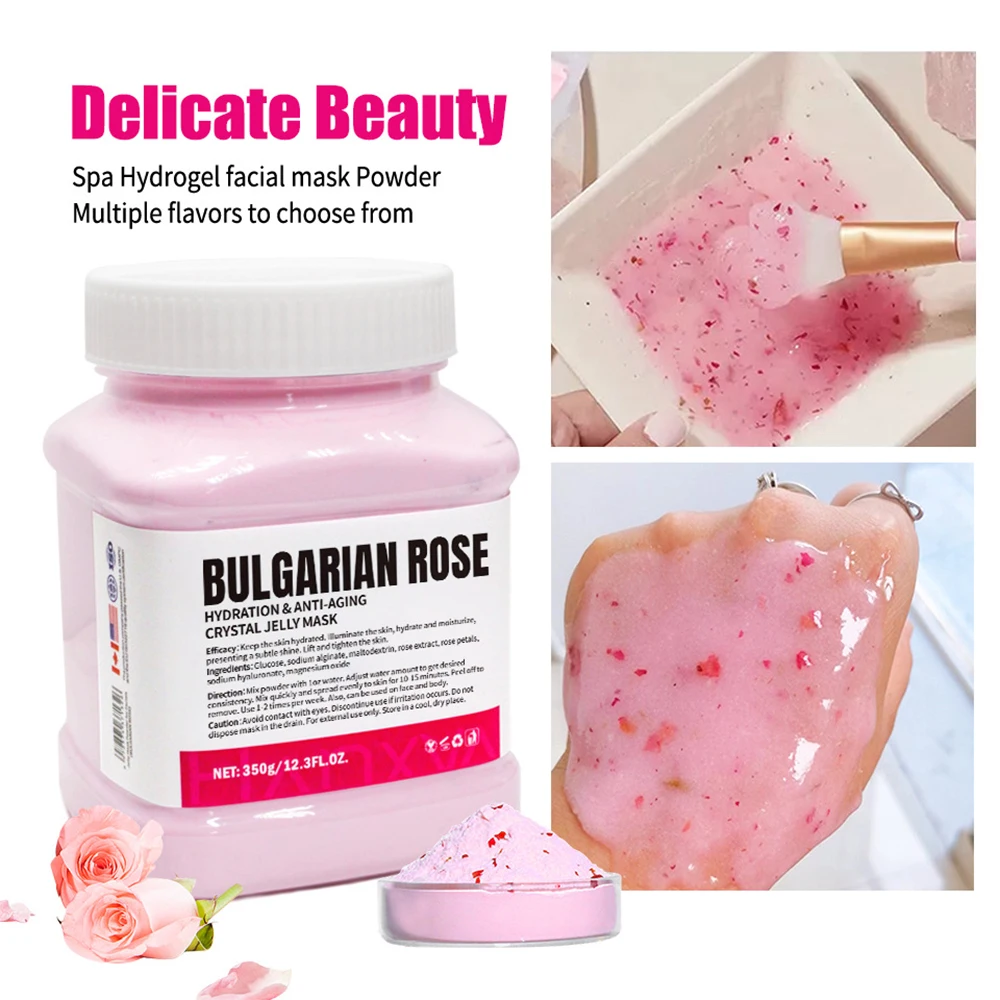 350g Jelly Mask Powder Rose Lavender Crystal Mask Collagen Face Mask Skin Moisturizing Powder Mask Facial Mask DIY Skin Care