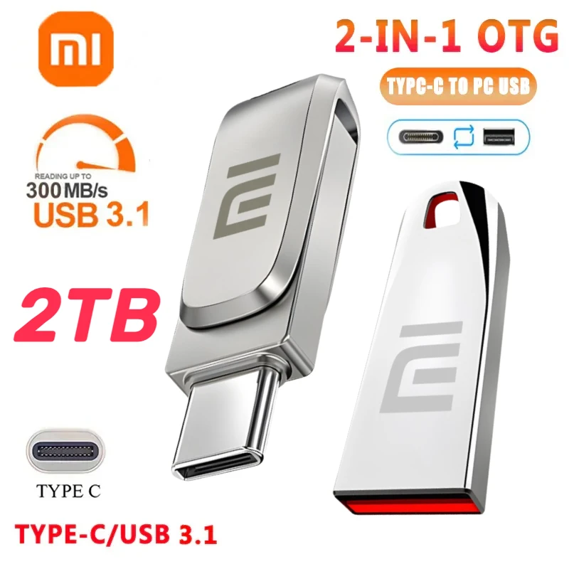 Xiaomi 512Gb Memory Stick 1Tb Usb 3.0 Flash Drive Ad Alta Velocità 2Tb Hard Drive 1Tb Metal Mini Key Pen Drive Per Pc Car Musie Phone