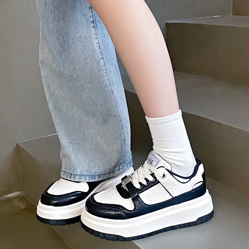 Women's Low Top Platform Skate Shoes Causal Dress Breathable Lightweight Non-Slip Sneakers Comfort Fit Walking Shoes for Lady 5