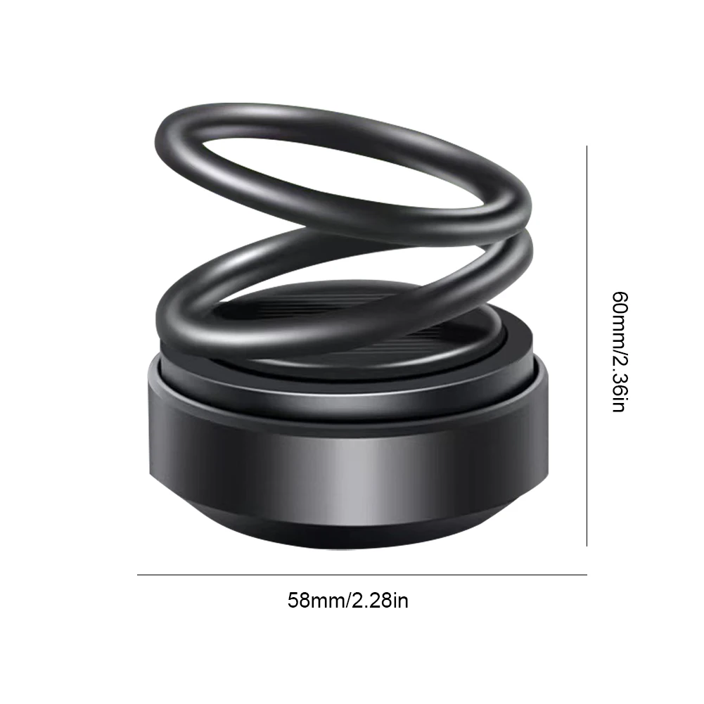 Solar Powered Aromatherapy Diffusers Portable Double Ring Car Perfume Rotating Suspension Car Decoration Accessories