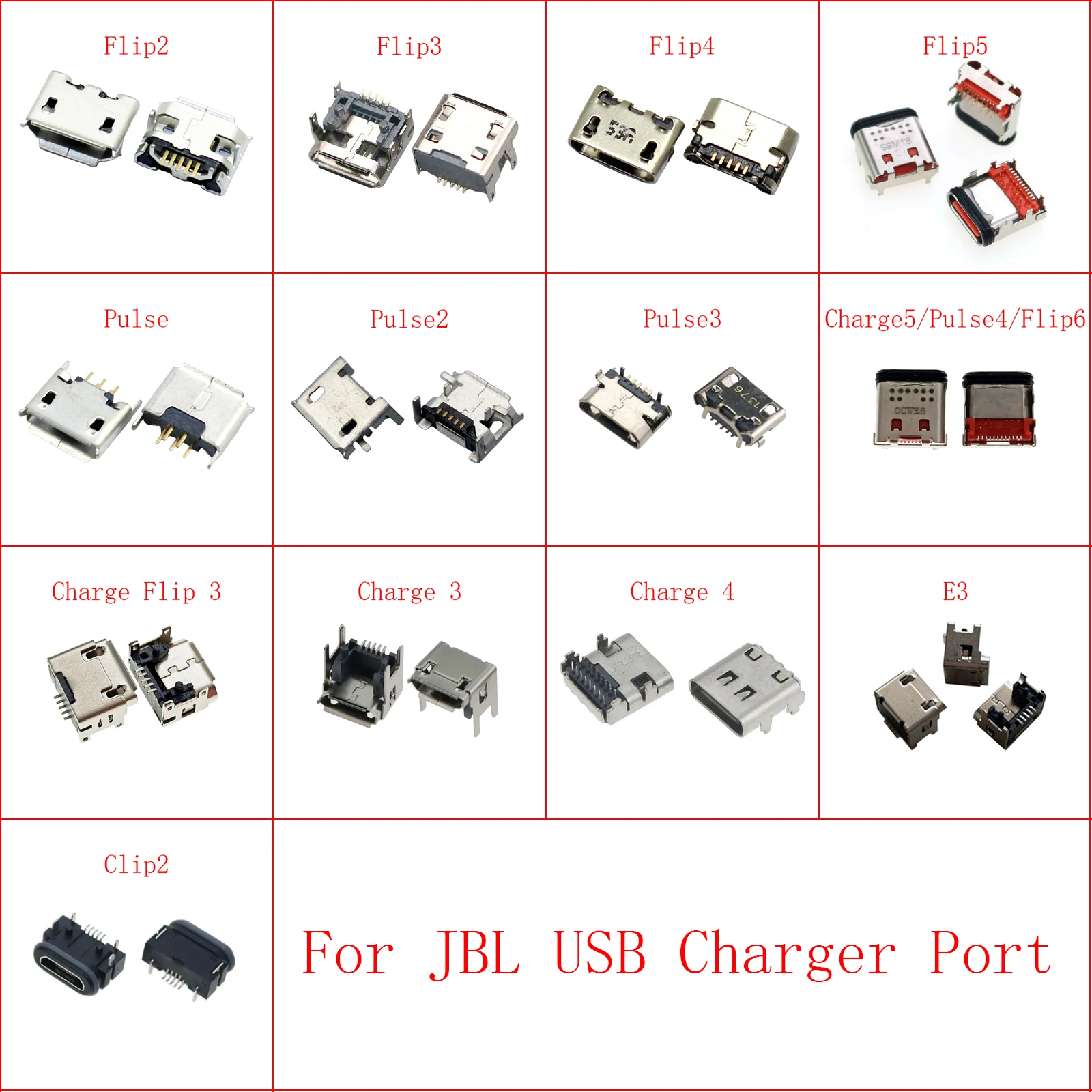 10pcs Micro USB Charging Connector For JBL Charge 5/Flip