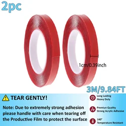 High - Strength Double - Sided Red Acrylic Tape for Screen Repair, Multiple Widths Available (10mmx3mx2pc)
