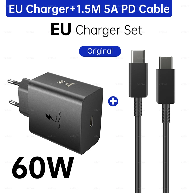 ตัวเลือกสินค้า อะแดปเตอร์ชาร์จ Samsung 60W PD Type-C สำหรับ S26 Ultra