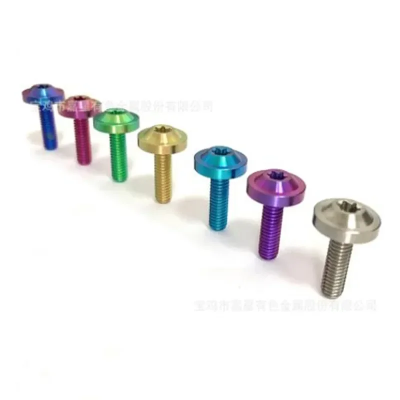 1pc Titanium Ti Bolt M4 M5 M6X10 15 20 25 30 35 40mm Torx Head Screw For Riding Bicycle Brake level Stem Bike Parts Fasteners