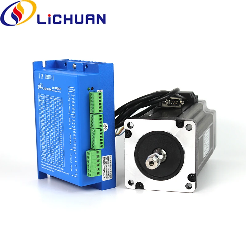 

Lichuan 2Phase Nema24 2.8Nm Closed Loop Stepper Motor and Driver 3M Encoder Cable LCDA86H+LC60H286