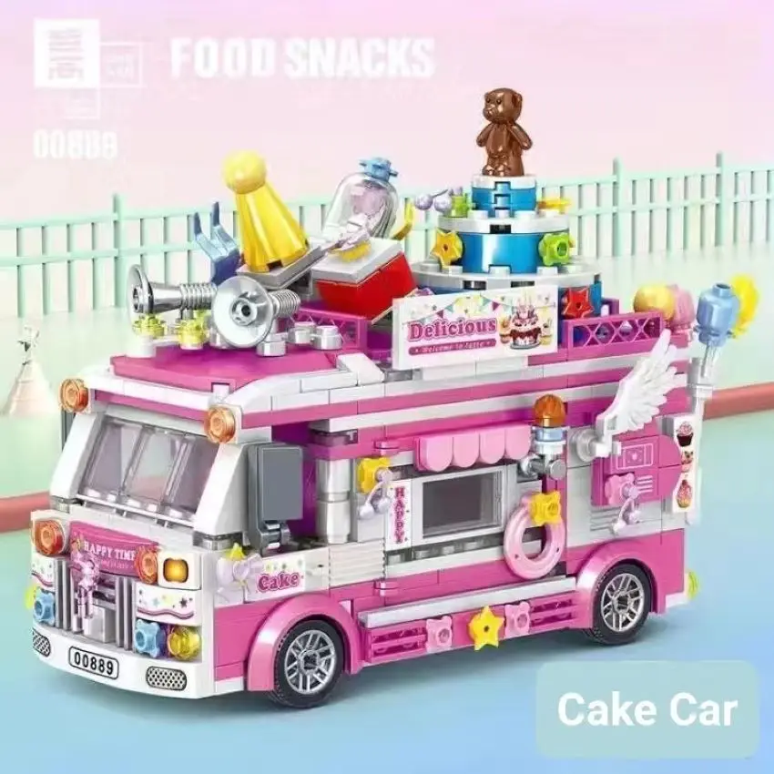 Building Game Bricks Compatible with Lego Toys For Girls Play Ice-Cream Van  House Bricks