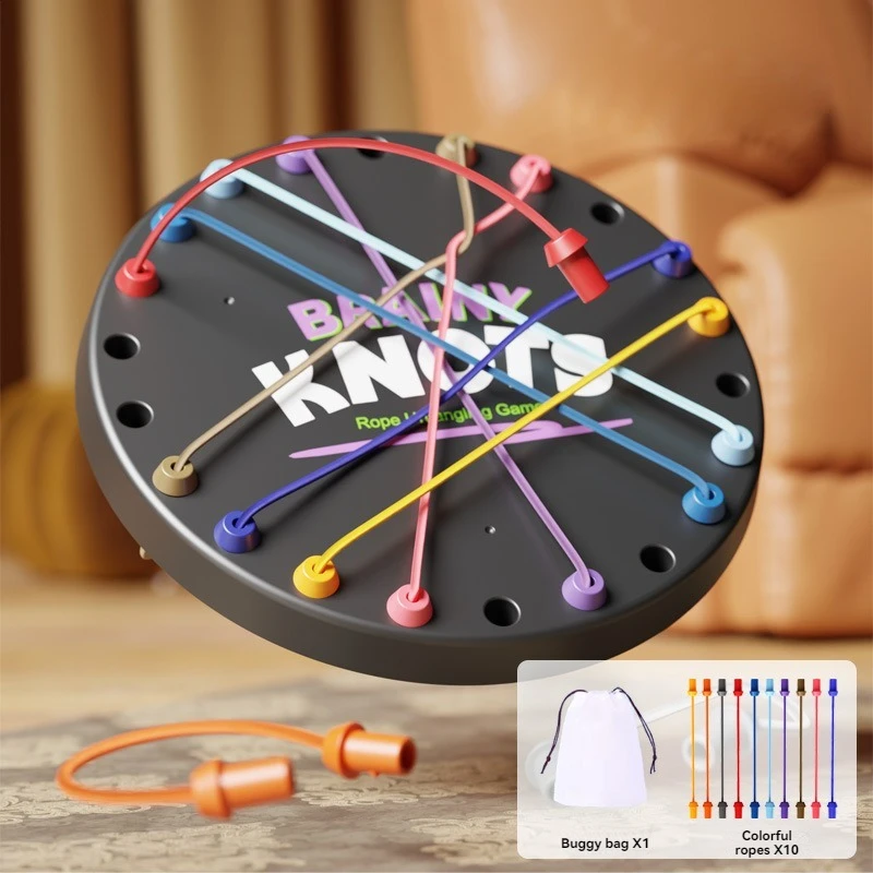 board game board game toy Children Rope Knots Sensory Social Board Game Logical Thinking Challenge Twisted Connected Line Brain Strategy Fun Table Game