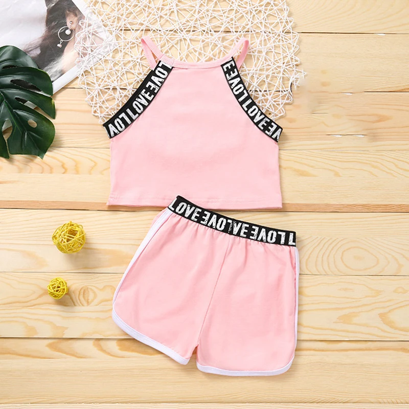 طقم ملابس رياضية بناتي صيفي 2-6 سنوات