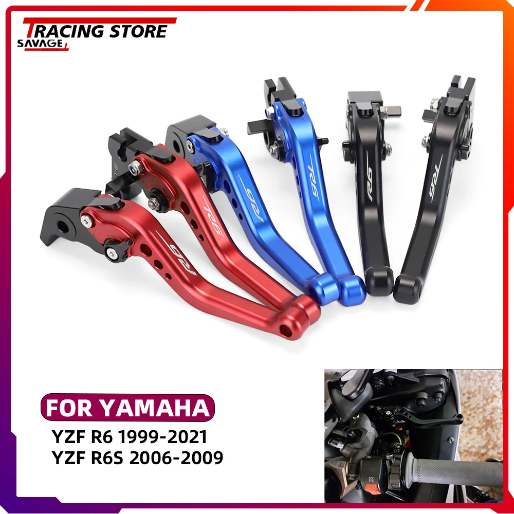 

New For YAMAHA YZF R6 R6S Motorcycle Handles YZFR6 YZFR6S Brake Lever Clutch Lever YZF-R6 1999-2021 Short Handlebar Accessories