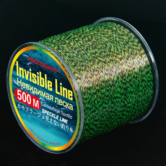500m Monofilament Invisible Fishing Line 3D Nylon Bionic Spotted