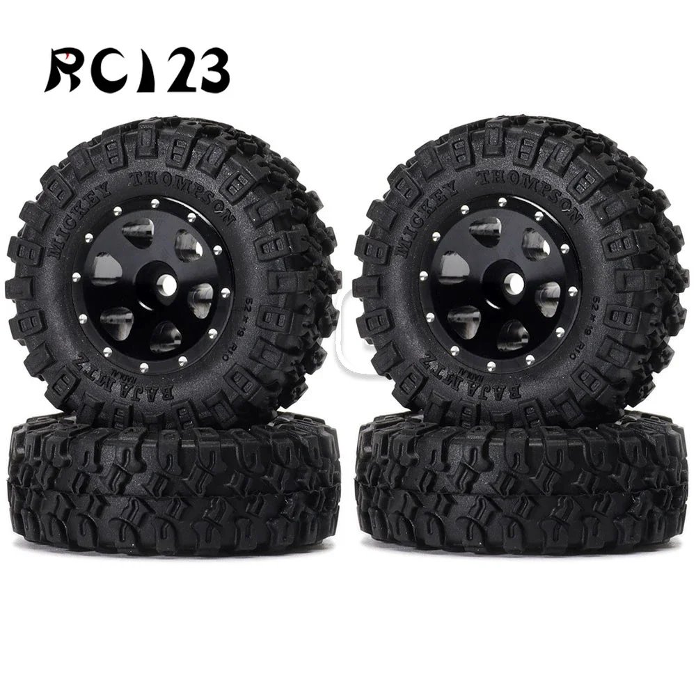 

Aluminum Alloy Metal Beadlock CNC Micro Crawler Wheel Rim 30mm 1.0" & 52mm Tires for 1/24 RC Axial SCX24 90081 AXI00001