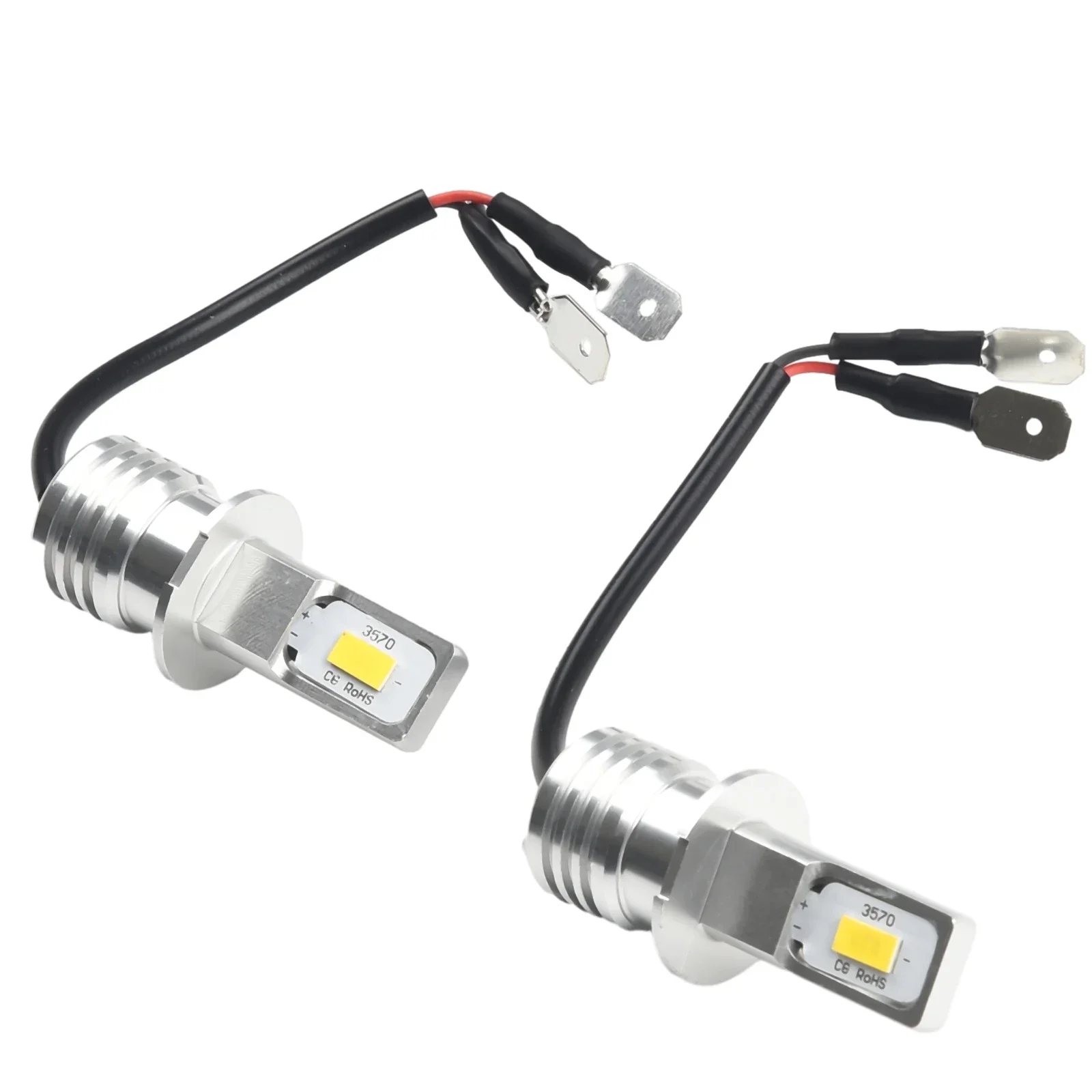 2Pcs H3 LED 안개 전구 변환 키트 슈퍼 밝은 노란색 DRL 램프 3000K 80W 50000H 2000LM 자동 빔 안개 램프
