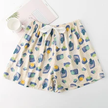 

Women's Summer Shorts Women Thin Loose Lounge Sleepwear Large Size Shorts Printed Sleep Short Pants Polyester Sports Shorts