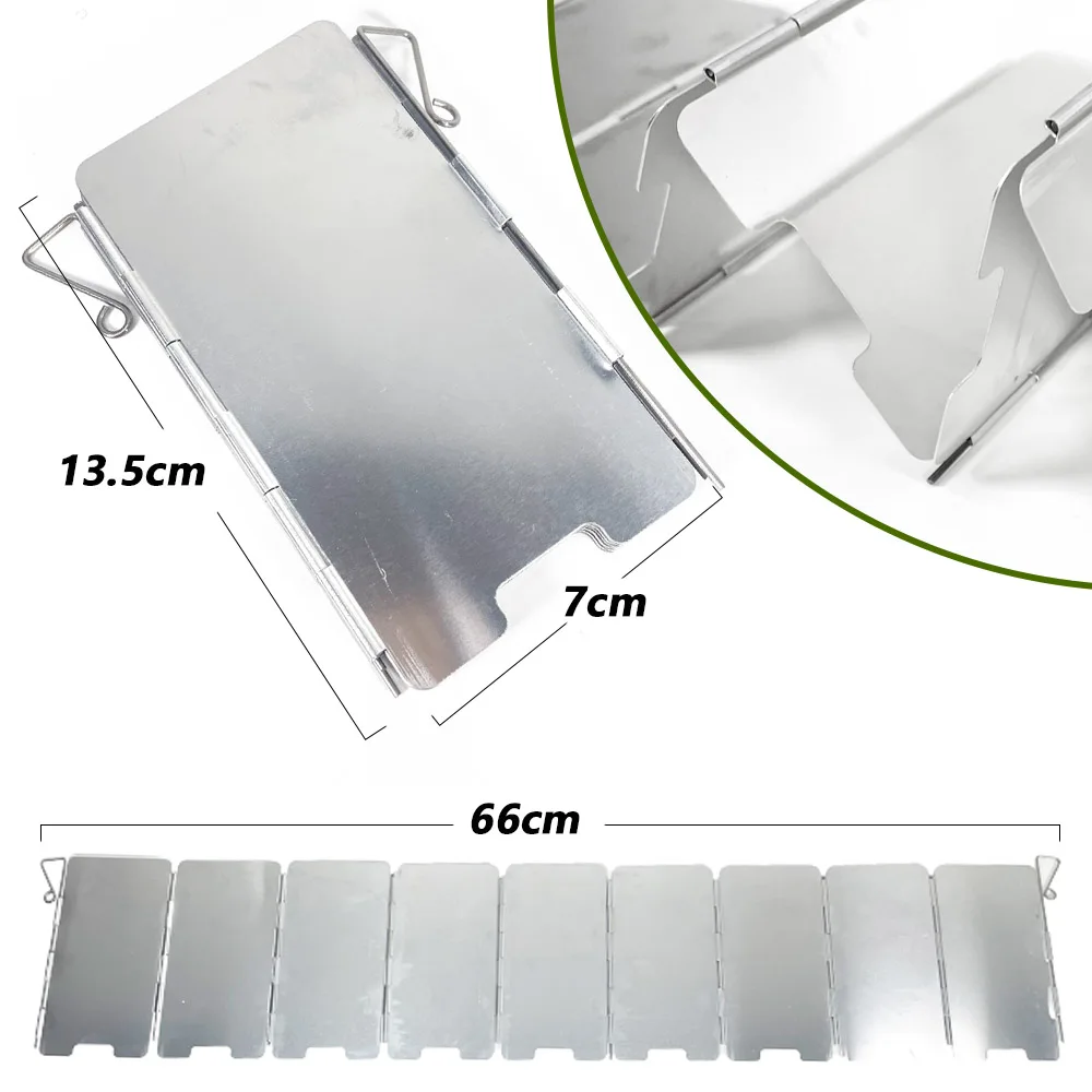 9 Plates Foldable Gas Stove Windshield Outdoor Camping Cooking Burner Windproof Screen Aluminium Alloy camping stove