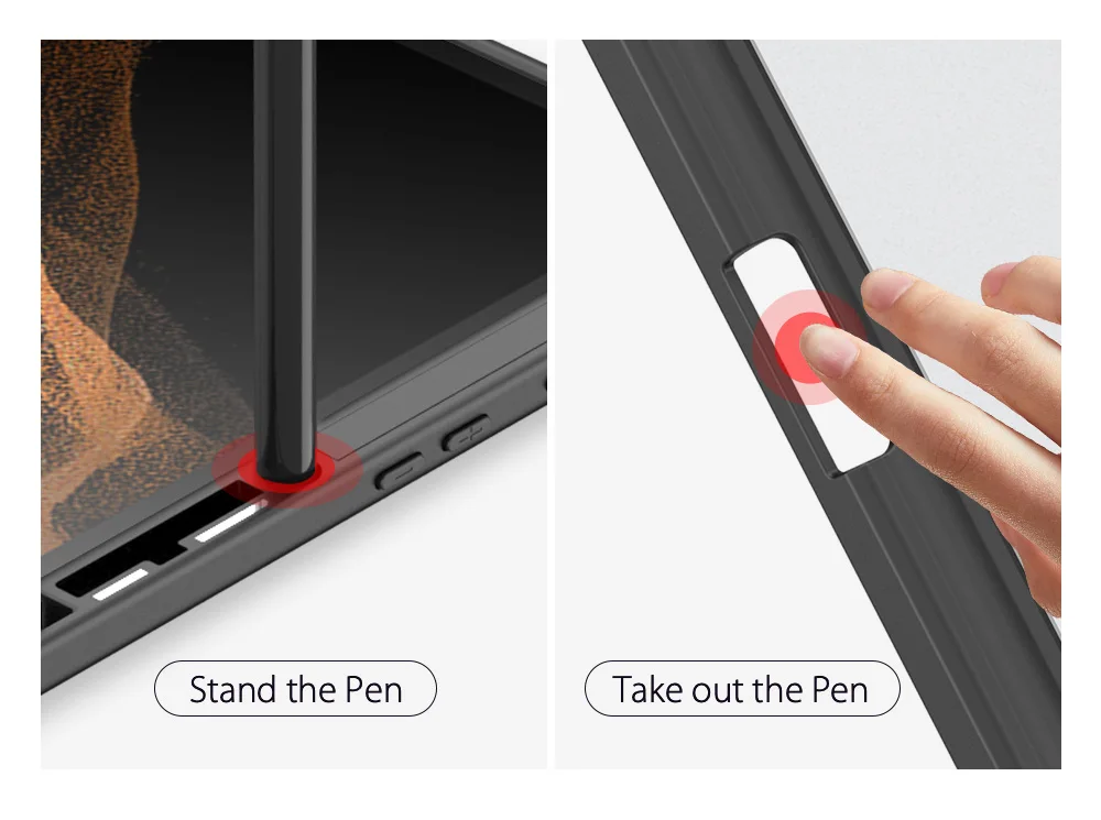 Tablet Leather Case For Samsung Galaxy Tab S8 Ultra S7 S8 S6 Lite S7FE/S7 S8 Plus DD Toby Series Smart Sleep Wake Pencil Holder