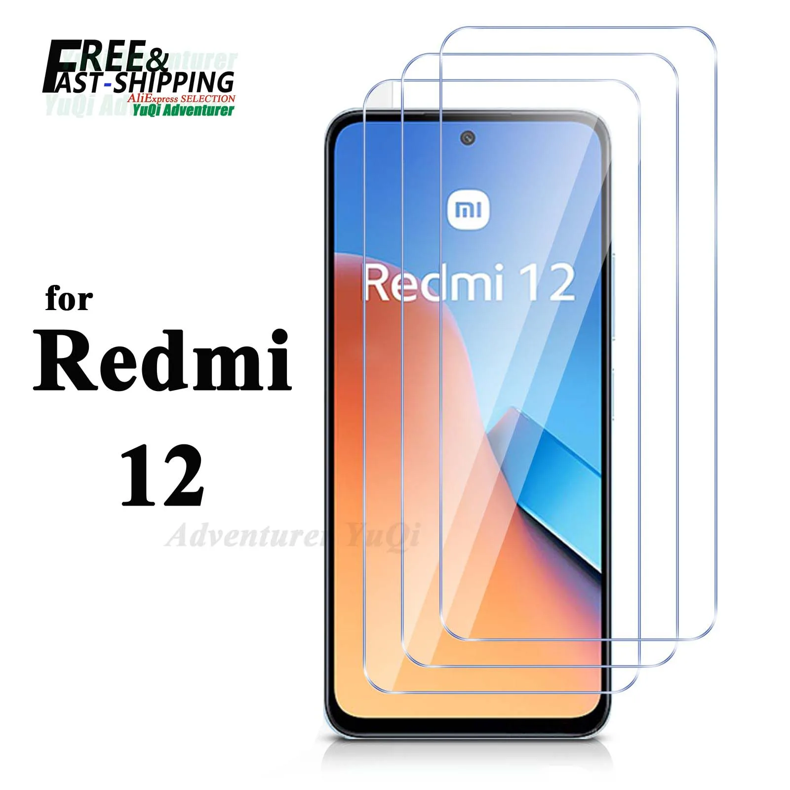 

Screen Protector For Redmi 12 Xiaomi, Tempered Glass HD 9H Anti Scratch Case Friendly Free Shipping