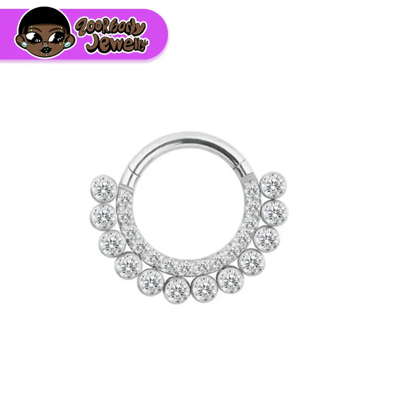 

ASTM F136 Titanium Ear Nose Piercing Cartilage Earring Earlobe Piercing CZ Luxurious Rings Hoops Clicke Tragus Ring Jewellery