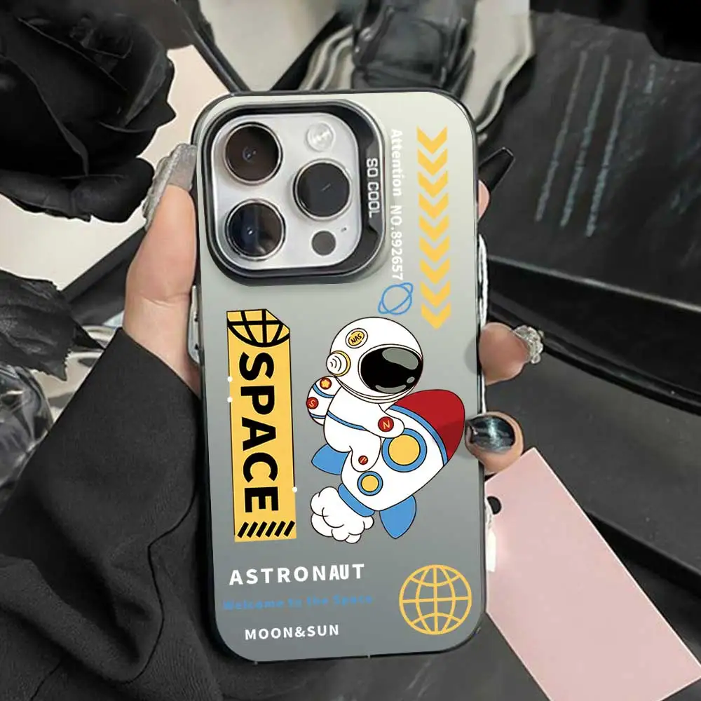 Astronaut Soft Silicone Phone Case with Silver IMD Bumper