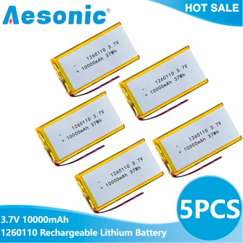 5PCS 3.7V 10000mAh 1260110 Batteria ricaricabile Batterie ai polimeri di litio Lipo Li-Po Celle per Power Bank Laptop Luci da campeggio