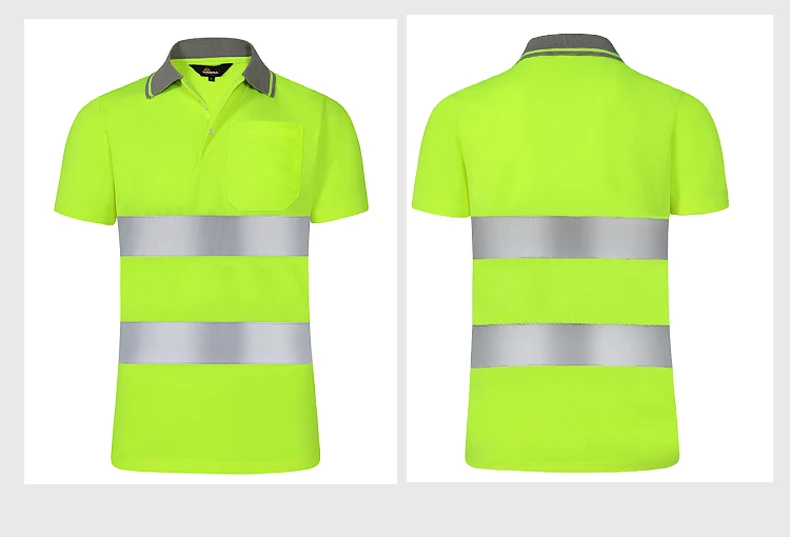 Work Shirt Men Safety Polo Shirt Summer Construction Workwear With Reflective Stripes 21 S6d20eefb158e47f39a052e153783a7fbv