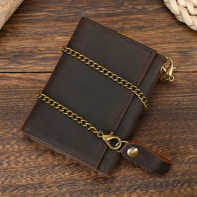 Cowhide Short Wallet Luxury Brand Men 2023 Clip Purse Wallet Chain Male Card Holder Genuinie Leather Coin Purse Dropshipping