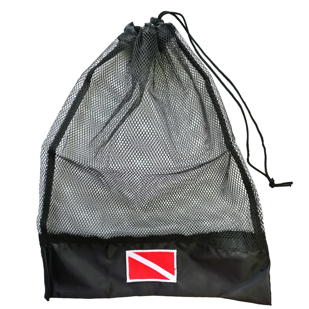 Scuba Diving Drawstring Mesh Bag Snorkel Gear Mask Storage Bag For Diver Swimming Beach Travel 15.5 x 12.5 inch 2
