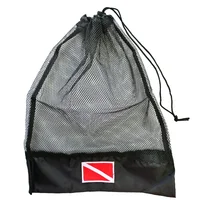 Scuba Diving Drawstring Mesh Bag Snorkel Gear Mask Storage Bag For Diver Swimming Beach Travel 15.5 x 12.5 inch 2