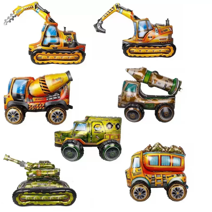 3D Cartoon Car Foil Balloon 3D Cartoon Car Foil Balloon Buggy Racing Digging Car Train Gift Baby Shower Birthday Party Decorations Kids Toys Helium Balloons