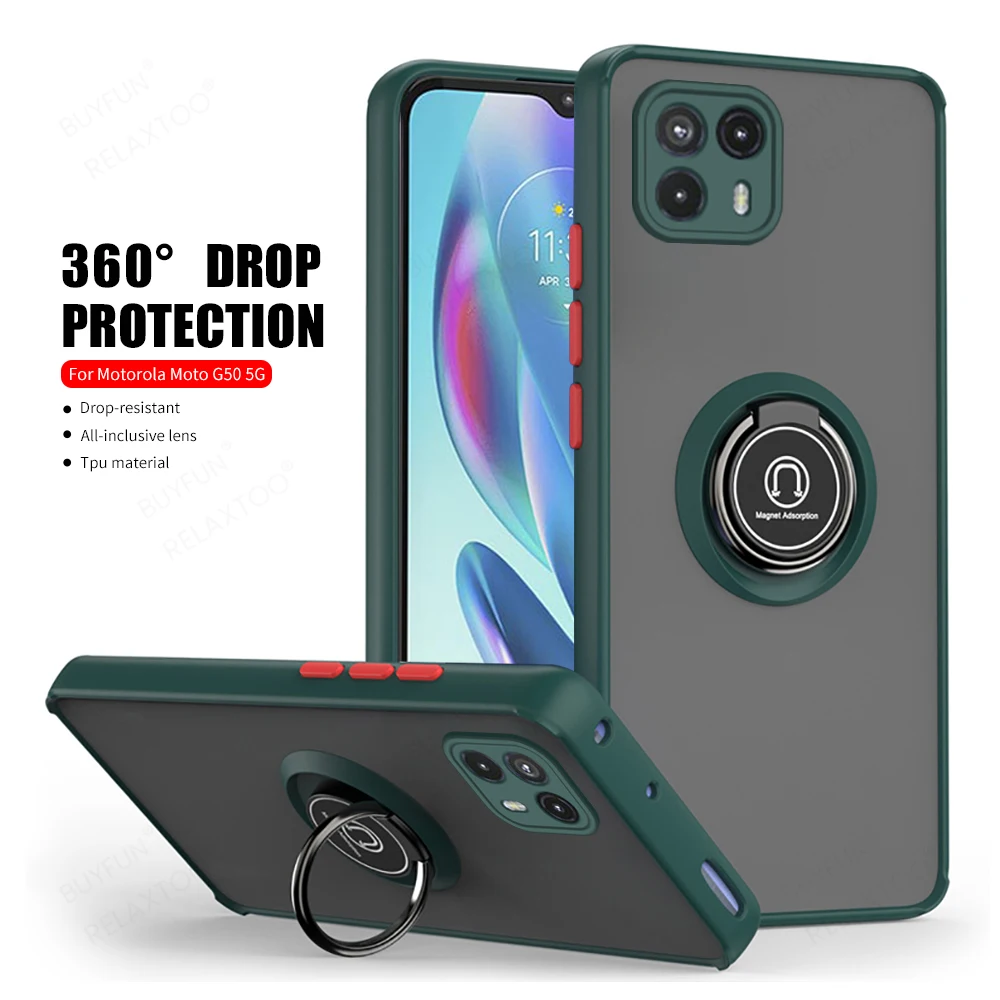 Custodia Antiurto Per Armatura Opaca Resistente Per Motorola G50 Anello Magnetico Per Supporto Proteggi Coque Per Custodia Moto G50 5G G 50 50G 6.5''