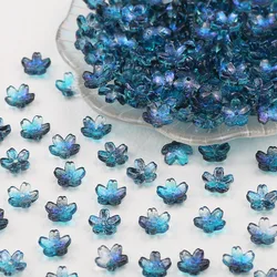Handcrafted Cherry Blossom Glass Beads - 12mm, Blue Hole Accents, DIY Jewelry Making Supplies - 12mm 150pcs (FZ516 - 11)