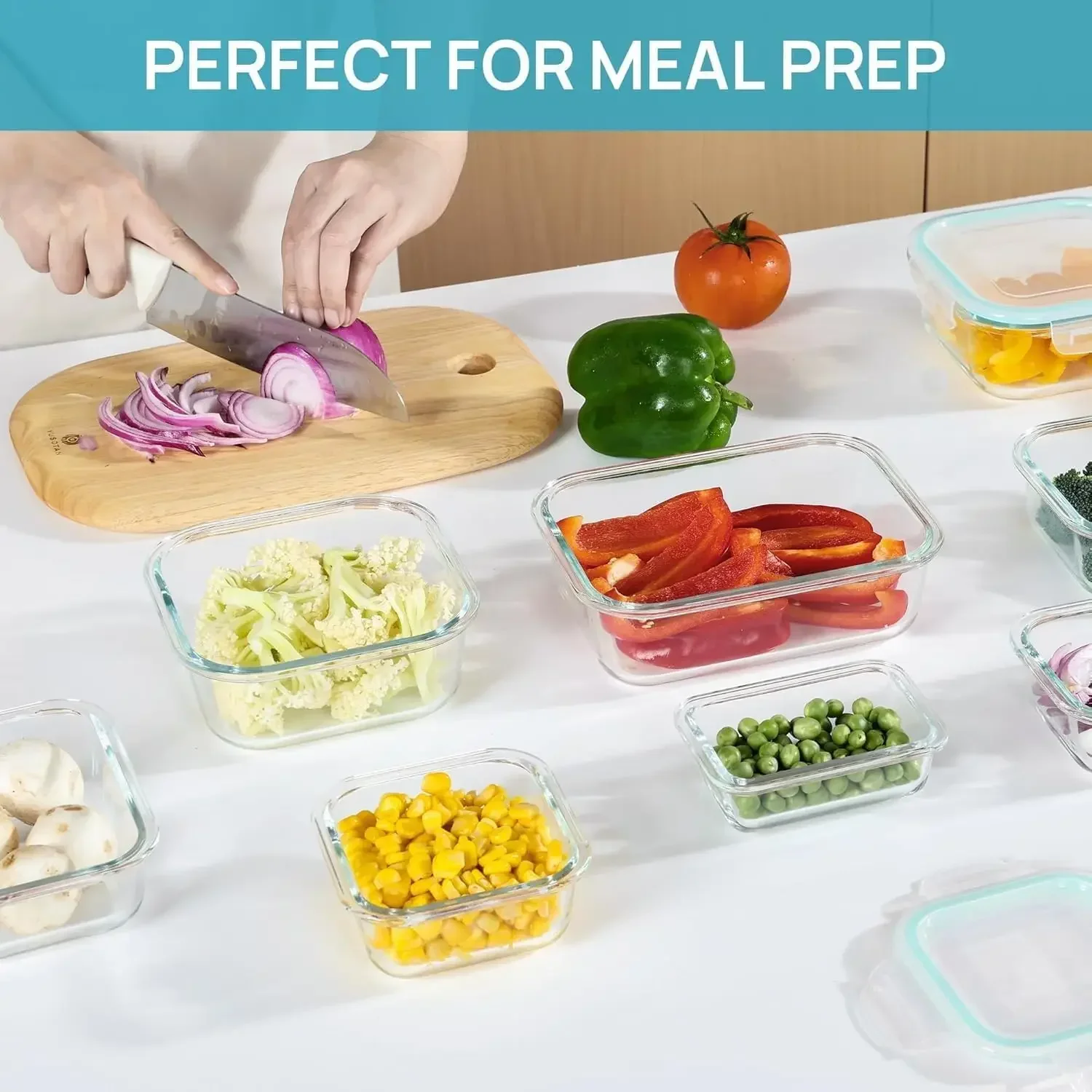 Premium Glass Lunch Bento Box for Adults - Microwave & Dishwasher Safe Food Storage Container with Lids for Office Meal Prep