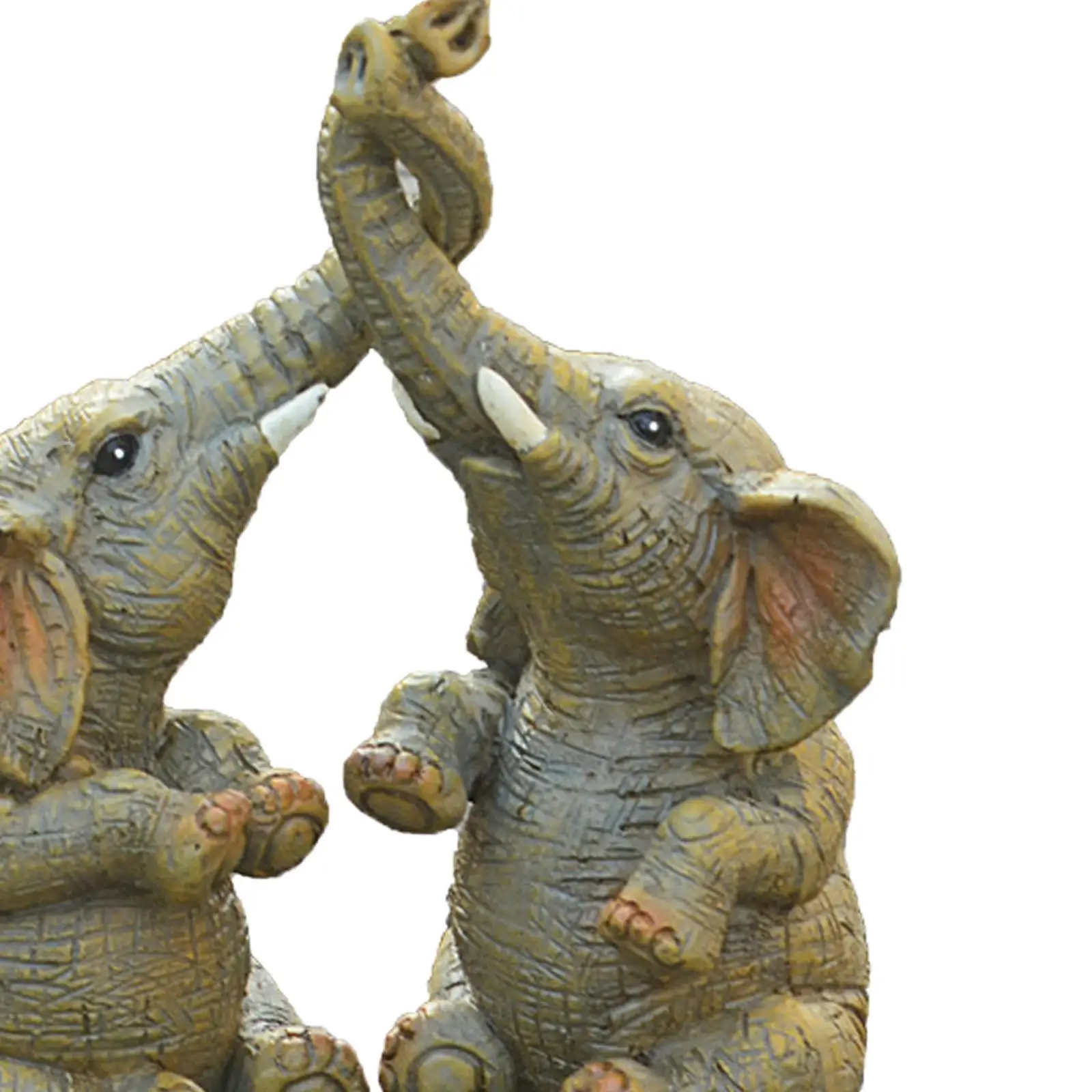 Modern Couple Elephant Statue Figurines Sculptures Art Craft for Table Decor