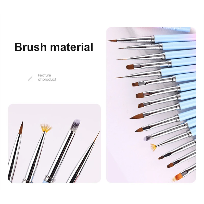 1/3/4/5pcs Nail Art Brush UV Gel Painting Drawing Acrylic Nail Brush Liner Nail Lines Drawing Brushes Manicure Nail Art Tools 6
