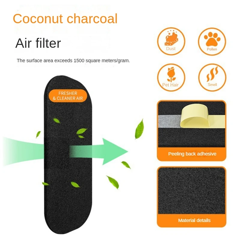 12PCS Ceiling Fan Filter Activated Coconut Shells Carbon Air Filters Self-Adhesive Ceiling Fan Blade Top Keeps Air Fresh